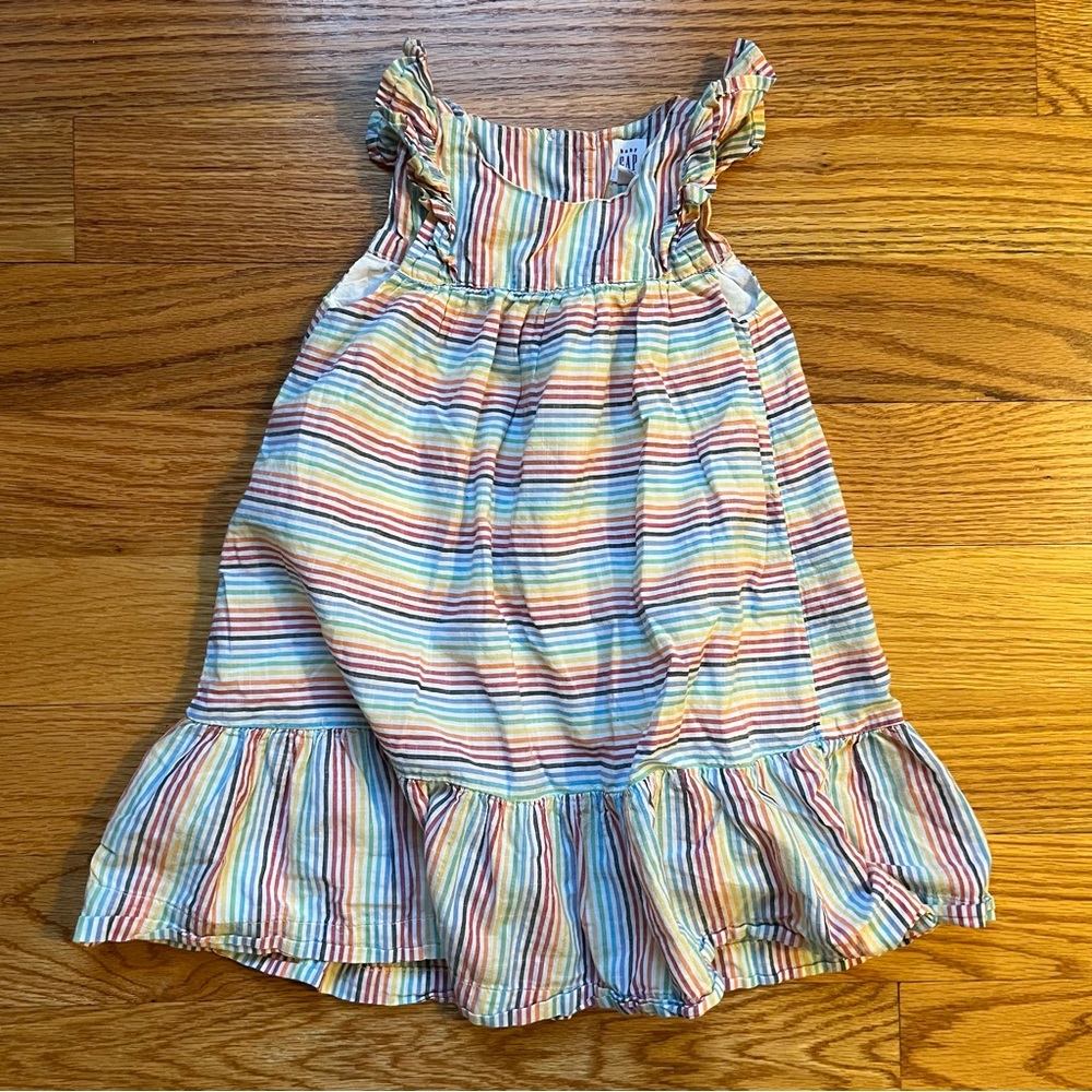 Baby Gap rainbow striped dress size 4